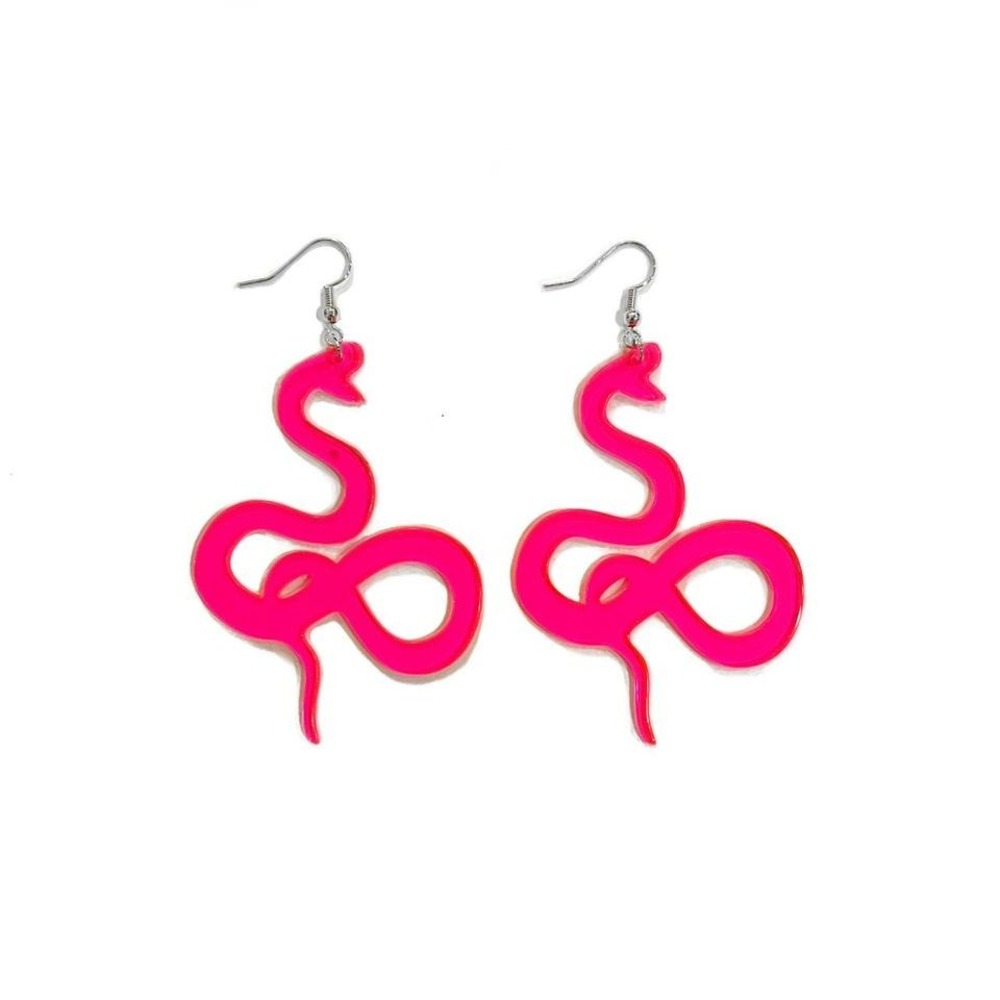 Pink Snake Earrings